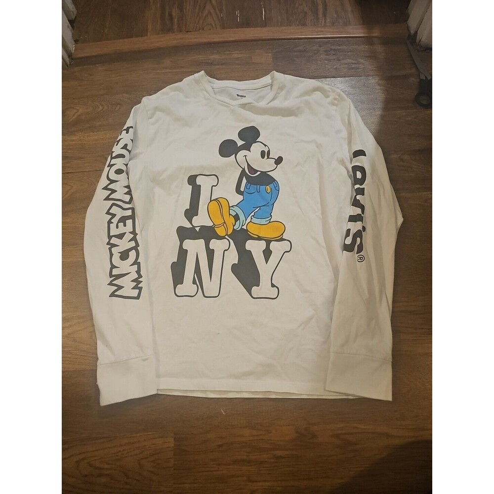 Mens Medium Levi's x Disney Mickey Mouse Long Sleeve Shirt I Love New York